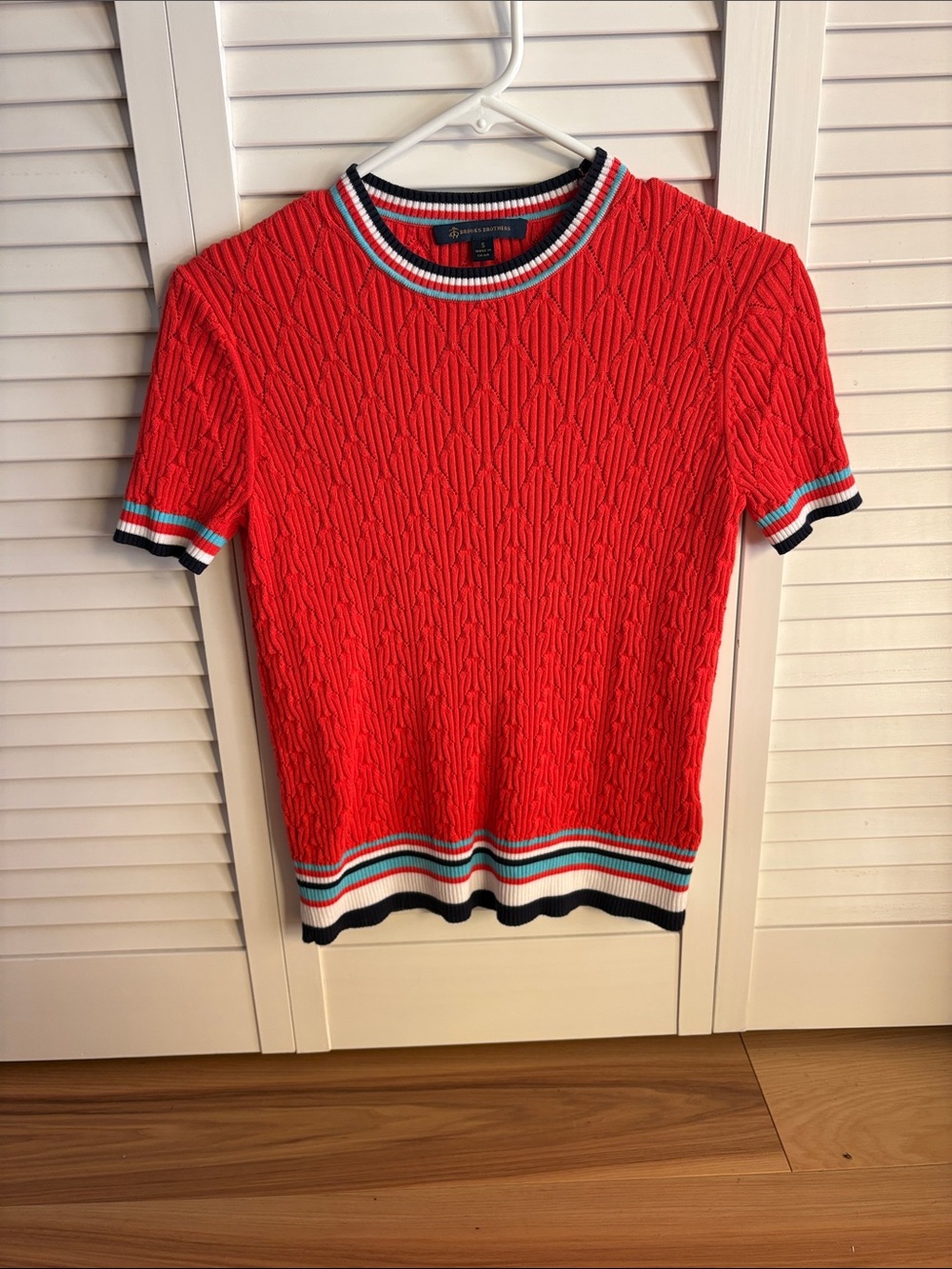 Brooks Brothers Textured Short-Sleeve Crewneck Sweater